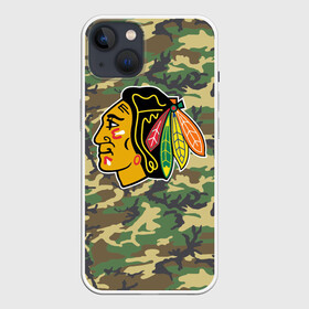 Чехол для iPhone 13 с принтом Blackhawks Camouflage в Белгороде,  |  | camouflage | chicago blackhawks | hockey | nhl | нхл | хоккей