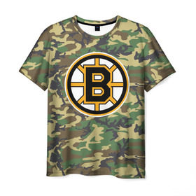Мужская футболка 3D с принтом Bruins Camouflage в Белгороде, 100% полиэфир | прямой крой, круглый вырез горловины, длина до линии бедер | boston bruins | camouflage | hockey | nhl | нхл | хоккей