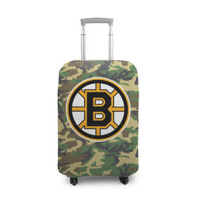 Чехол для чемодана 3D с принтом Bruins Camouflage в Белгороде, 86% полиэфир, 14% спандекс | двустороннее нанесение принта, прорези для ручек и колес | boston bruins | camouflage | hockey | nhl | нхл | хоккей