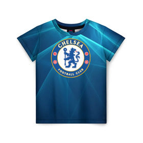 Детская футболка 3D с принтом Chelsea в Белгороде, 100% гипоаллергенный полиэфир | прямой крой, круглый вырез горловины, длина до линии бедер, чуть спущенное плечо, ткань немного тянется | chelsea | англия | премьер лига | фанат | футбол | футболист | челси