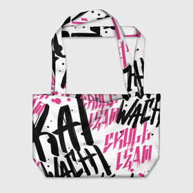 Пляжная сумка 3D с принтом Kai Wachi в Белгороде, 100% полиэстер | застегивается на металлическую кнопку; внутренний карман застегивается на молнию. Стенки укреплены специальным мягким материалом, чтобы защитить содержимое от несильных ударов
 | dubstep | skull | team | trap