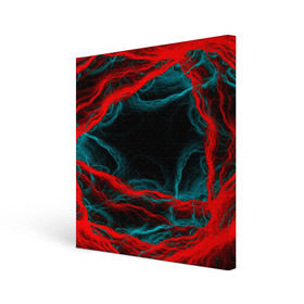 Холст квадратный с принтом Fractal в Белгороде, 100% ПВХ |  | Тематика изображения на принте: волны | красный | черный