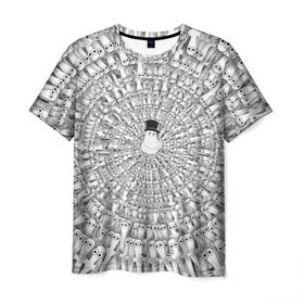 Мужская футболка 3D с принтом Хатифнатты в Белгороде, 100% полиэфир | прямой крой, круглый вырез горловины, длина до линии бедер | Тематика изображения на принте: moomins | мумми тролль | папа