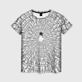 Женская футболка 3D с принтом Хатифнатты в Белгороде, 100% полиэфир ( синтетическое хлопкоподобное полотно) | прямой крой, круглый вырез горловины, длина до линии бедер | moomins | мумми тролль | папа