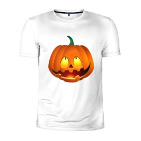 Мужская футболка 3D спортивная с принтом Хелоуин в Белгороде, 100% полиэстер с улучшенными характеристиками | приталенный силуэт, круглая горловина, широкие плечи, сужается к линии бедра | Тематика изображения на принте: тыква