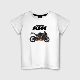 Детская футболка хлопок с принтом KTM 6 в Белгороде, 100% хлопок | круглый вырез горловины, полуприлегающий силуэт, длина до линии бедер | ktm | moto | катээм | ктм | мото | мотоцикл | мотоциклы