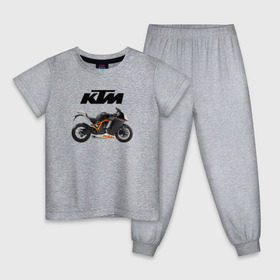 Детская пижама хлопок с принтом KTM 6 в Белгороде, 100% хлопок |  брюки и футболка прямого кроя, без карманов, на брюках мягкая резинка на поясе и по низу штанин
 | Тематика изображения на принте: ktm | moto | катээм | ктм | мото | мотоцикл | мотоциклы