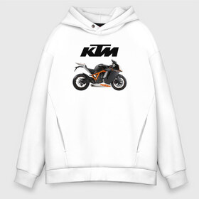 Мужское худи Oversize хлопок с принтом KTM 6 в Белгороде, френч-терри — 70% хлопок, 30% полиэстер. Мягкий теплый начес внутри —100% хлопок | боковые карманы, эластичные манжеты и нижняя кромка, капюшон на магнитной кнопке | ktm | moto | катээм | ктм | мото | мотоцикл | мотоциклы
