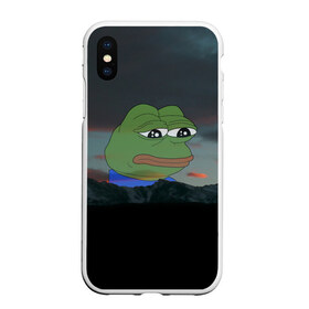 Чехол для iPhone XS Max матовый с принтом Sad frog в Белгороде, Силикон | Область печати: задняя сторона чехла, без боковых панелей | Тематика изображения на принте: pepe | пепе