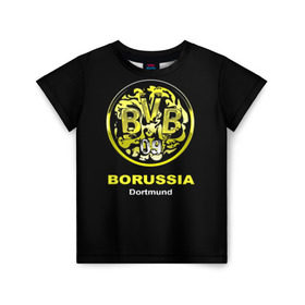 Детская футболка 3D с принтом Borussia Dortmund в Белгороде, 100% гипоаллергенный полиэфир | прямой крой, круглый вырез горловины, длина до линии бедер, чуть спущенное плечо, ткань немного тянется | боруссия | дортмунд