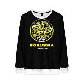 Женский свитшот 3D с принтом Borussia Dortmund в Белгороде, 100% полиэстер с мягким внутренним слоем | круглый вырез горловины, мягкая резинка на манжетах и поясе, свободная посадка по фигуре | боруссия | дортмунд