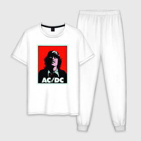 Мужская пижама хлопок с принтом AC/DC: T-SHIRT в Белгороде, 100% хлопок | брюки и футболка прямого кроя, без карманов, на брюках мягкая резинка на поясе и по низу штанин
 | acdc