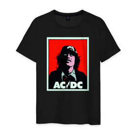 Мужская футболка хлопок с принтом AC/DC: T-SHIRT в Белгороде, 100% хлопок | прямой крой, круглый вырез горловины, длина до линии бедер, слегка спущенное плечо. | acdc