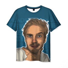 Мужская футболка 3D с принтом Pew die pie в Белгороде, 100% полиэфир | прямой крой, круглый вырез горловины, длина до линии бедер | Тематика изображения на принте: pewdiepie