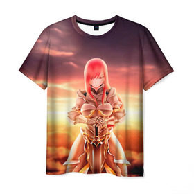 Мужская футболка 3D с принтом Fairy Tail в Белгороде, 100% полиэфир | прямой крой, круглый вырез горловины, длина до линии бедер | Тематика изображения на принте: fairy tail | хвост феи