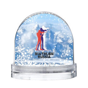 Снежный шар с принтом Biathlon russia в Белгороде, Пластик | Изображение внутри шара печатается на глянцевой фотобумаге с двух сторон | Тематика изображения на принте: биатлон