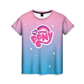 Женская футболка 3D с принтом My Little Pony в Белгороде, 100% полиэфир ( синтетическое хлопкоподобное полотно) | прямой крой, круглый вырез горловины, длина до линии бедер | Тематика изображения на принте: dash | rainbow