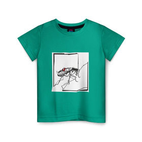 Детская футболка хлопок с принтом Превращение Замзы в Белгороде, 100% хлопок | круглый вырез горловины, полуприлегающий силуэт, длина до линии бедер | арт | грегор замза | кафка | линии | превращение | таракан | черно белый | яблоко