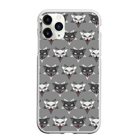 Чехол для iPhone 11 Pro Max матовый с принтом Злые котики в Белгороде, Силикон |  | Тематика изображения на принте: дьявол | звезда | кот | котик | кошка | милота | пентаграмма | серый | юмор