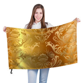 Флаг 3D с принтом Золотой пассаж в Белгороде, 100% полиэстер | плотность ткани — 95 г/м2, размер — 67 х 109 см. Принт наносится с одной стороны | vppd | золото | премиум | эксклюзив