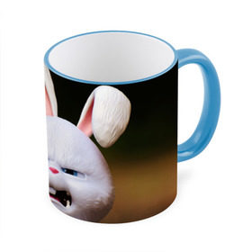 Кружка 3D с принтом Злой кролик 2 в Белгороде, керамика | ёмкость 330 мл | Тематика изображения на принте: животные | злой | игрушка | кролик | мультфильм | тайная жизнь домашних животных