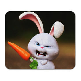 Коврик прямоугольный с принтом Злой кролик 2 в Белгороде, натуральный каучук | размер 230 х 185 мм; запечатка лицевой стороны | животные | злой | игрушка | кролик | мультфильм | тайная жизнь домашних животных