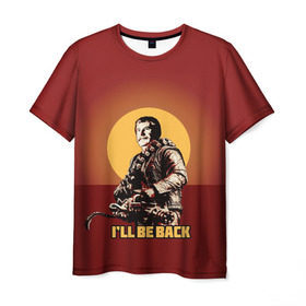 Мужская футболка 3D с принтом Сталин: I`ll Be Back в Белгороде, 100% полиэфир | прямой крой, круглый вырез горловины, длина до линии бедер | история | о.м.с.к. | революция | ссср | сталин | супергерои