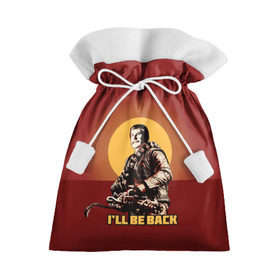 Подарочный 3D мешок с принтом Сталин: I`ll Be Back в Белгороде, 100% полиэстер | Размер: 29*39 см | история | о.м.с.к. | революция | ссср | сталин | супергерои