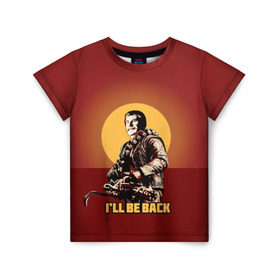 Детская футболка 3D с принтом Сталин: I`ll Be Back в Белгороде, 100% гипоаллергенный полиэфир | прямой крой, круглый вырез горловины, длина до линии бедер, чуть спущенное плечо, ткань немного тянется | история | о.м.с.к. | революция | ссср | сталин | супергерои