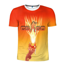 Мужская футболка 3D спортивная с принтом Dragon lore cs go в Белгороде, 100% полиэстер с улучшенными характеристиками | приталенный силуэт, круглая горловина, широкие плечи, сужается к линии бедра | counter | cs | go | strike