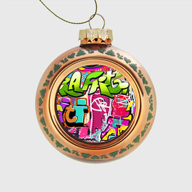 Стеклянный ёлочный шар с принтом Граффити в Белгороде, Стекло | Диаметр: 80 мм | балон | граффити | краски | молодежь | рисунок | стена | стиль | улица | уличный образ
