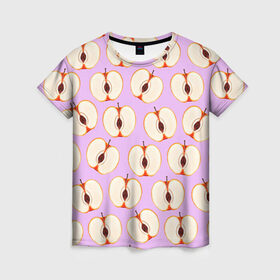 Женская футболка 3D с принтом Молодильные яблочки в Белгороде, 100% полиэфир ( синтетическое хлопкоподобное полотно) | прямой крой, круглый вырез горловины, длина до линии бедер | life in da trash | vogue | алена двойченкова | вог | двойченкова | егор дружинин | мига | мигель | молодильные яблочки | персики | танцы | танцы на тнт | тнт | яблоки | яблочки