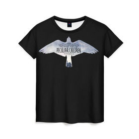Женская футболка 3D с принтом Дом странных детей Мисс Перегрин в Белгороде, 100% полиэфир ( синтетическое хлопкоподобное полотно) | прямой крой, круглый вырез горловины, длина до линии бедер | Тематика изображения на принте: дом странных детей