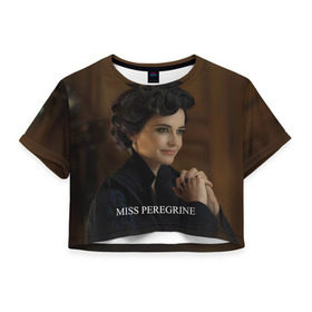 Женская футболка 3D укороченная с принтом Мисс Перегрин в Белгороде, 100% полиэстер | круглая горловина, длина футболки до линии талии, рукава с отворотами | дом странных детей