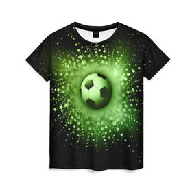 Женская футболка 3D с принтом Футбольный мяч 4 в Белгороде, 100% полиэфир ( синтетическое хлопкоподобное полотно) | прямой крой, круглый вырез горловины, длина до линии бедер | игра | кубок | мяч | спорт | футбол