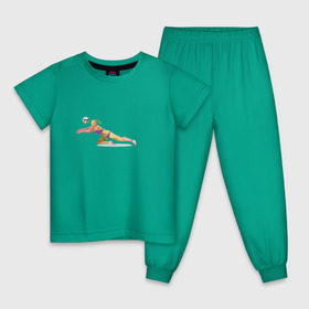 Детская пижама хлопок с принтом Волейбол геометрия в Белгороде, 100% хлопок |  брюки и футболка прямого кроя, без карманов, на брюках мягкая резинка на поясе и по низу штанин
 | полигоны