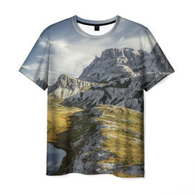 Мужская футболка 3D с принтом Свежий воздух в Белгороде, 100% полиэфир | прямой крой, круглый вырез горловины, длина до линии бедер | горы. природа | красота | пейзаж | свежесть | скалы
