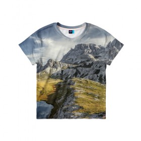Детская футболка 3D с принтом Свежий воздух в Белгороде, 100% гипоаллергенный полиэфир | прямой крой, круглый вырез горловины, длина до линии бедер, чуть спущенное плечо, ткань немного тянется | горы. природа | красота | пейзаж | свежесть | скалы