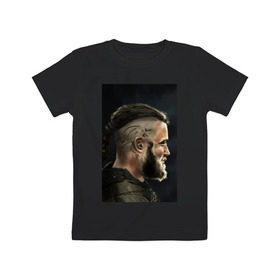 Детская футболка хлопок с принтом Ragnar Lodbrock в Белгороде, 100% хлопок | круглый вырез горловины, полуприлегающий силуэт, длина до линии бедер | ragnar lodbrock | vikings | викинги | рагнар лодброк