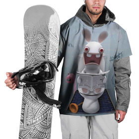 Накидка на куртку 3D с принтом Кролик с газетой в Белгороде, 100% полиэстер |  | Тематика изображения на принте: rabbids | вантуз | горшок | зайцы засранцы | заяц | туалет