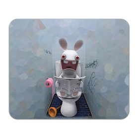 Коврик прямоугольный с принтом Кролик с газетой в Белгороде, натуральный каучук | размер 230 х 185 мм; запечатка лицевой стороны | rabbids | вантуз | горшок | зайцы засранцы | заяц | туалет