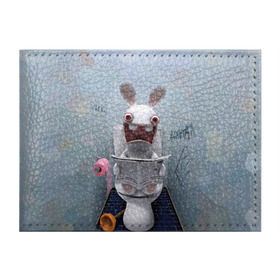 Обложка для студенческого билета с принтом Кролик с газетой в Белгороде, натуральная кожа | Размер: 11*8 см; Печать на всей внешней стороне | Тематика изображения на принте: rabbids | вантуз | горшок | зайцы засранцы | заяц | туалет