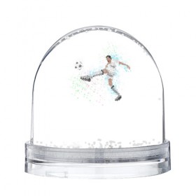 Водяной шар с принтом Футболист 3 в Белгороде, Пластик | Изображение внутри шара печатается на глянцевой фотобумаге с двух сторон | геометрия | игра | кубок | мяч | полигональный | спорт | футбол