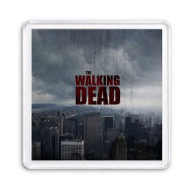 Магнит 55*55 с принтом The Walking Dead в Белгороде, Пластик | Размер: 65*65 мм; Размер печати: 55*55 мм | the walking dead | америка | апокалипсис | глен | дерил | зомби | карл | кровь | рик | сша | ходячие мертвецы