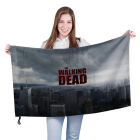 Флаг 3D с принтом The Walking Dead в Белгороде, 100% полиэстер | плотность ткани — 95 г/м2, размер — 67 х 109 см. Принт наносится с одной стороны | the walking dead | америка | апокалипсис | глен | дерил | зомби | карл | кровь | рик | сша | ходячие мертвецы