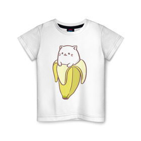 Детская футболка хлопок с принтом Бананька в Белгороде, 100% хлопок | круглый вырез горловины, полуприлегающий силуэт, длина до линии бедер | Тематика изображения на принте: бананька