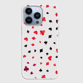 Чехол для iPhone 13 Pro с принтом Карточные масти в Белгороде,  |  | Тематика изображения на принте: бубны | казино | карты | крести | пики | покер | туз | червы