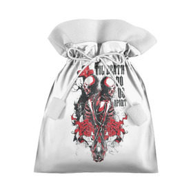 Подарочный 3D мешок с принтом Охрана дьявола в Белгороде, 100% полиэстер | Размер: 29*39 см | Тематика изображения на принте: ад | дьявол | мотоцикл | огонь | пламя | череп | черный