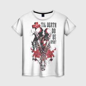 Женская футболка 3D с принтом Охрана дьявола в Белгороде, 100% полиэфир ( синтетическое хлопкоподобное полотно) | прямой крой, круглый вырез горловины, длина до линии бедер | ад | дьявол | мотоцикл | огонь | пламя | череп | черный