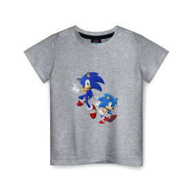 Детская футболка хлопок с принтом Sonic (Соник) в Белгороде, 100% хлопок | круглый вырез горловины, полуприлегающий силуэт, длина до линии бедер | retro | sega | sonic